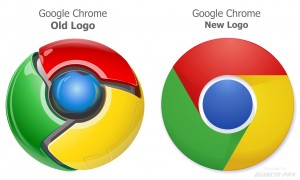 Chrome浏览器新图标与老图标
